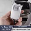 For Zeekr 001 9X 2026 TPU Car Transparent Key Case Remote Key Full Cover Protective Shell Key Buckle Accessories