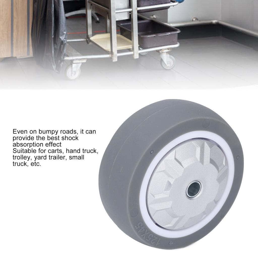 5 Inch Rubber Wheel 200KG Load Capacity Shock Absorbing Hard Wearing Quiet Solid TPR Wheel for Cart Trolley