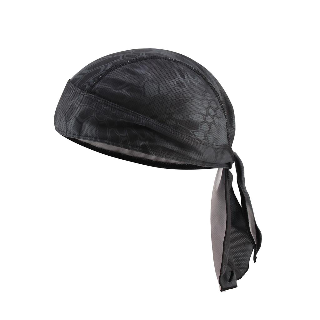 Kakatrend Bandana Kappe Schwarz Camo Schnelltrocknend Schweißableitend Piratenhut UV-Schutz Schweißband Atmungsaktives Netz Doo Rag Totenkopfmütze Bandana Hitzschlag