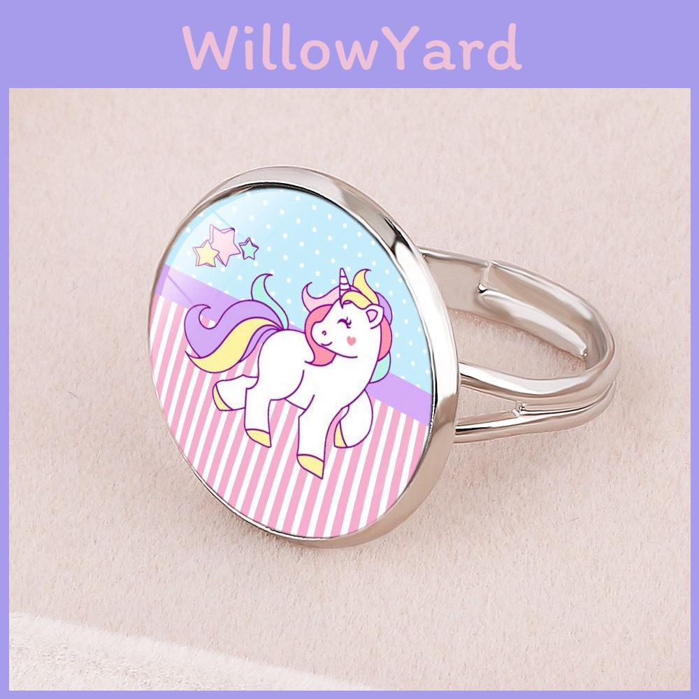 Colorful Adjustable Unicorn Time Gem Ring Cartoon Children's Jewelry