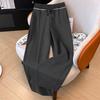 Women's High-Waisted Drawstring Straight-Leg Trousers