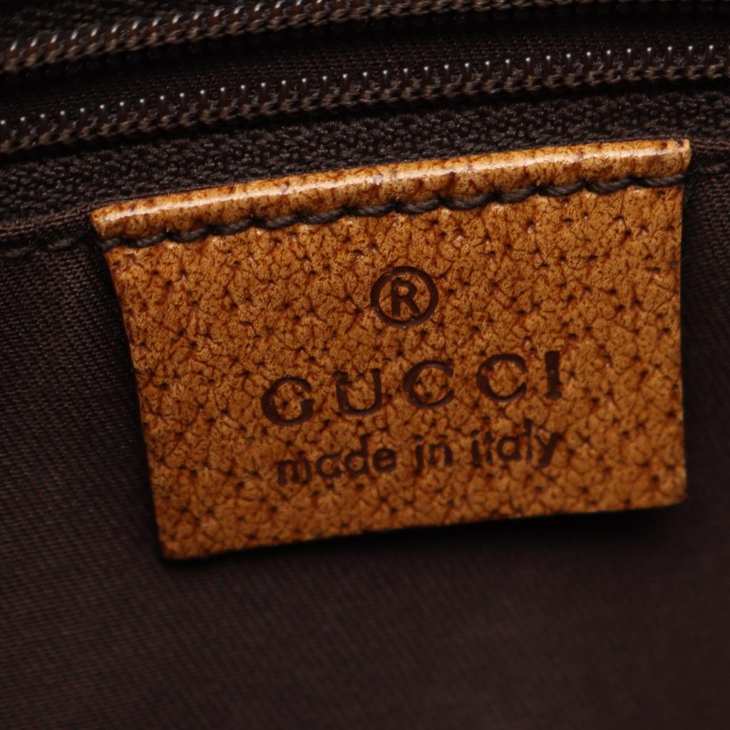 Used GUCCI GG Canvas Tote Bag 113015 Canvas Leather Beige Brown Used Women