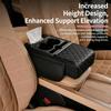 Ergonomic Support Leather Car Console Pad Height Adjustment Waterproof for Long Drive Comfort No Tool Required Setups