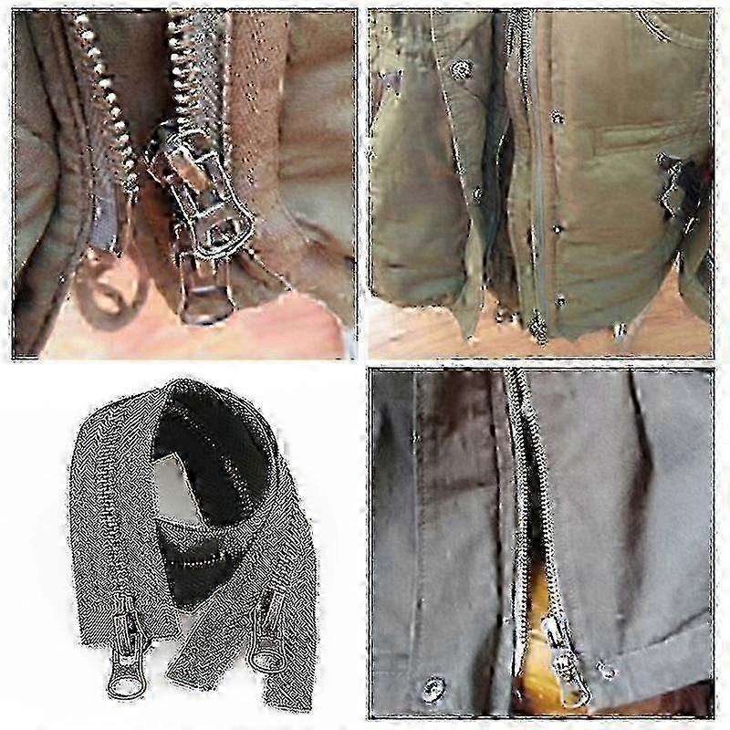 Metal Two-Way Double Slider Long Zip Open Ended Zipper - 1PC for DIY Garment Sewing Projects
