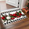 1pc Christmas-themed Doormat with Balls , Holiday indoor and outdoor rear front door welcome mat winter door mat.