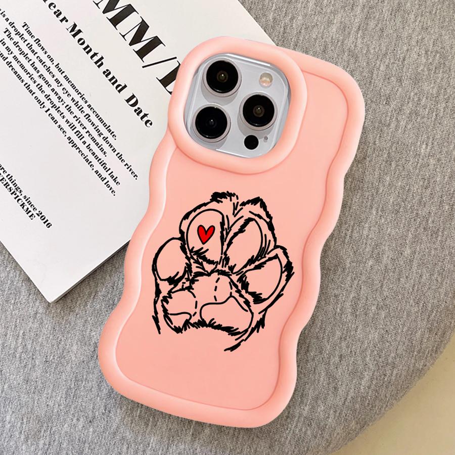 Cute Pet Paw Prints Soft Phone Cover Case for iPhone 11 8 16 Pro Max 14 15 Plus 12 XR 17 Air 13