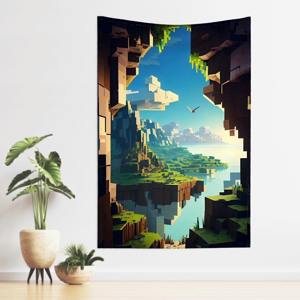 Anime Game HD MMinecraftS Tapestry Room Decor Wall Cloth Party Hanging Background Room Decor Baby Room