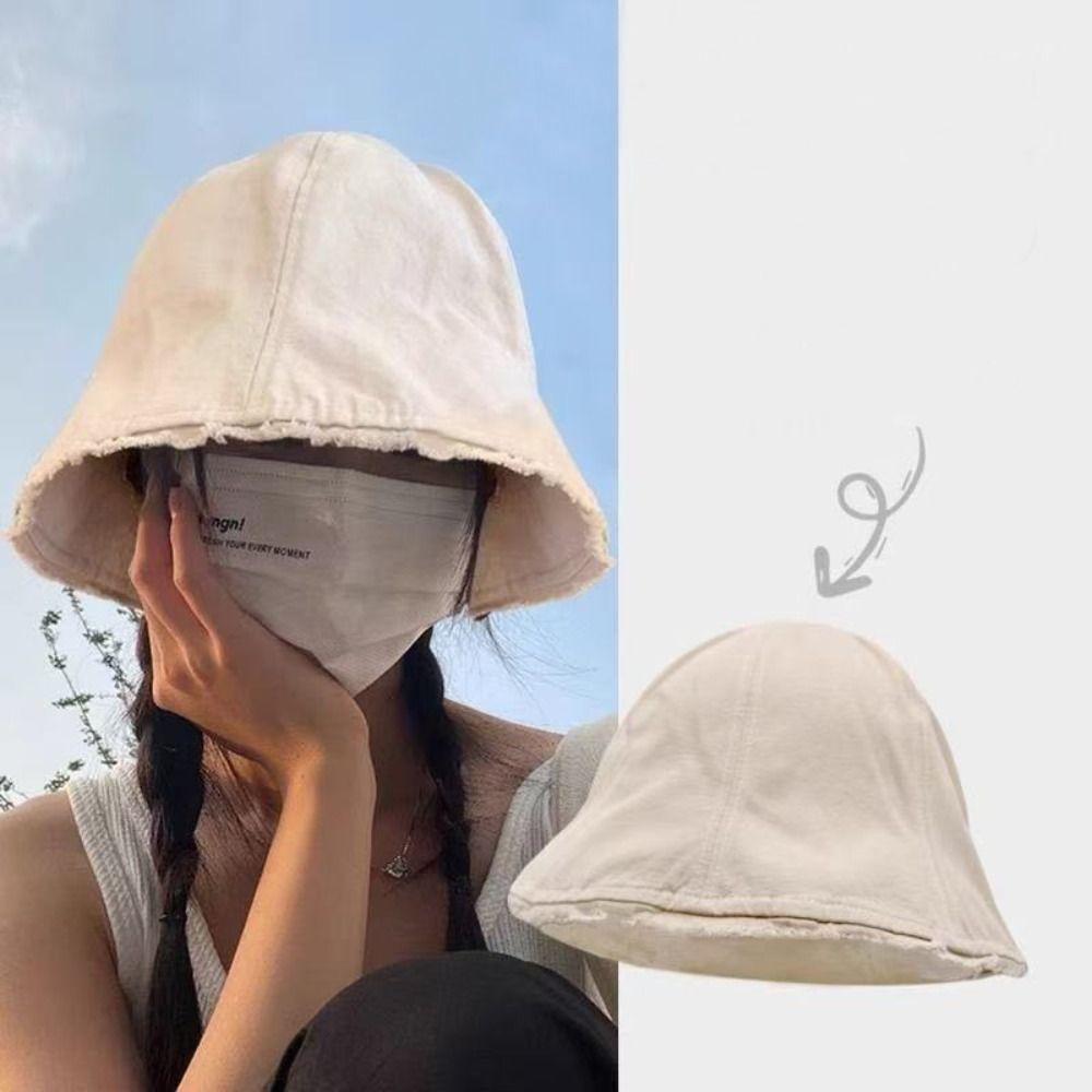 Foldable Fisherman Hat Oversized Brim Sun Protection Cap Casual Bucket Hat  Unisex