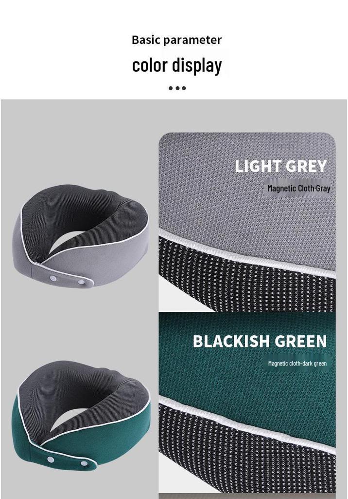 U-Shaped Memory Foam Travel Pillow with Foldable Neck Support, Breathable Design, and Optional Logo Printing.