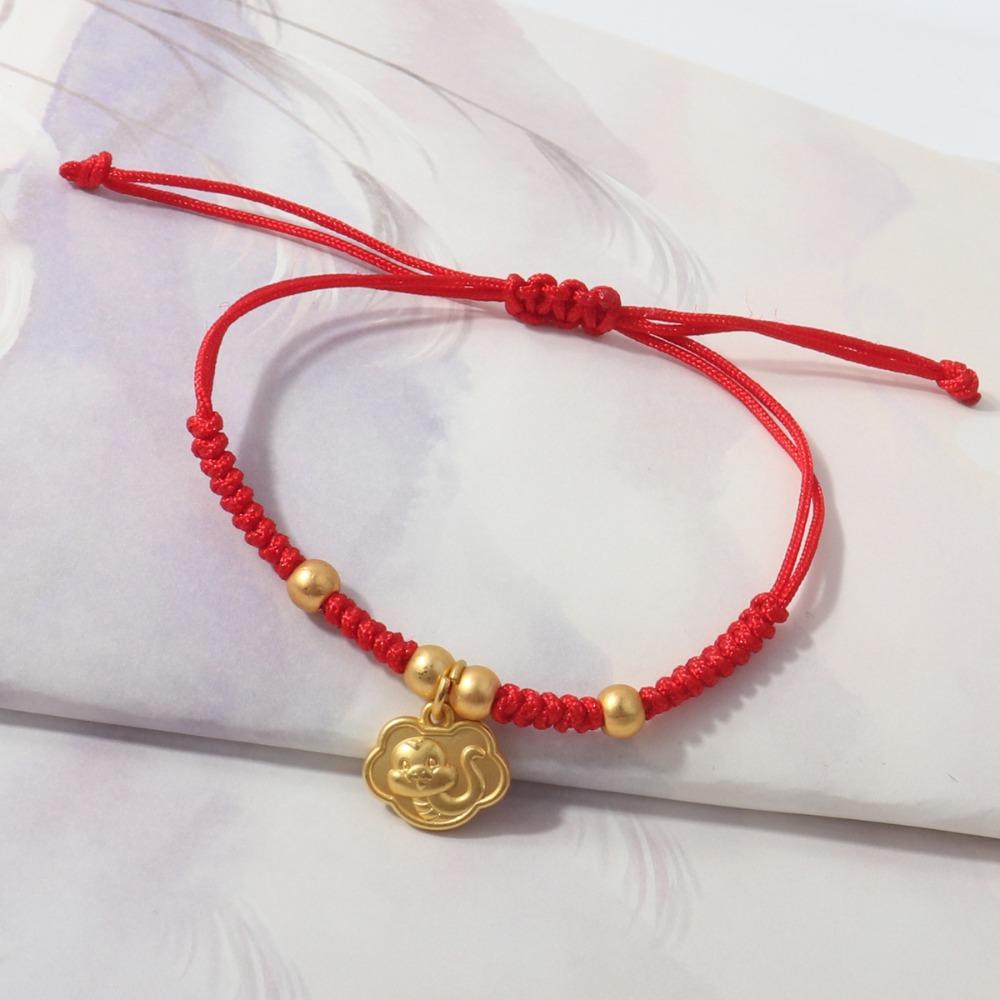 Chinese Style Lucky Red Rope New Year Fortune Bracelet Cute Snake Year Bracelet  Women