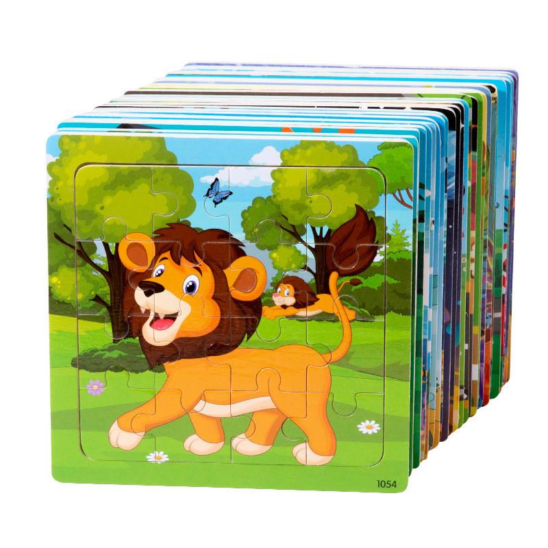 Wooden Kid Puzzle Board With Animal Pictures For Toddler Education And Cognitive Skills