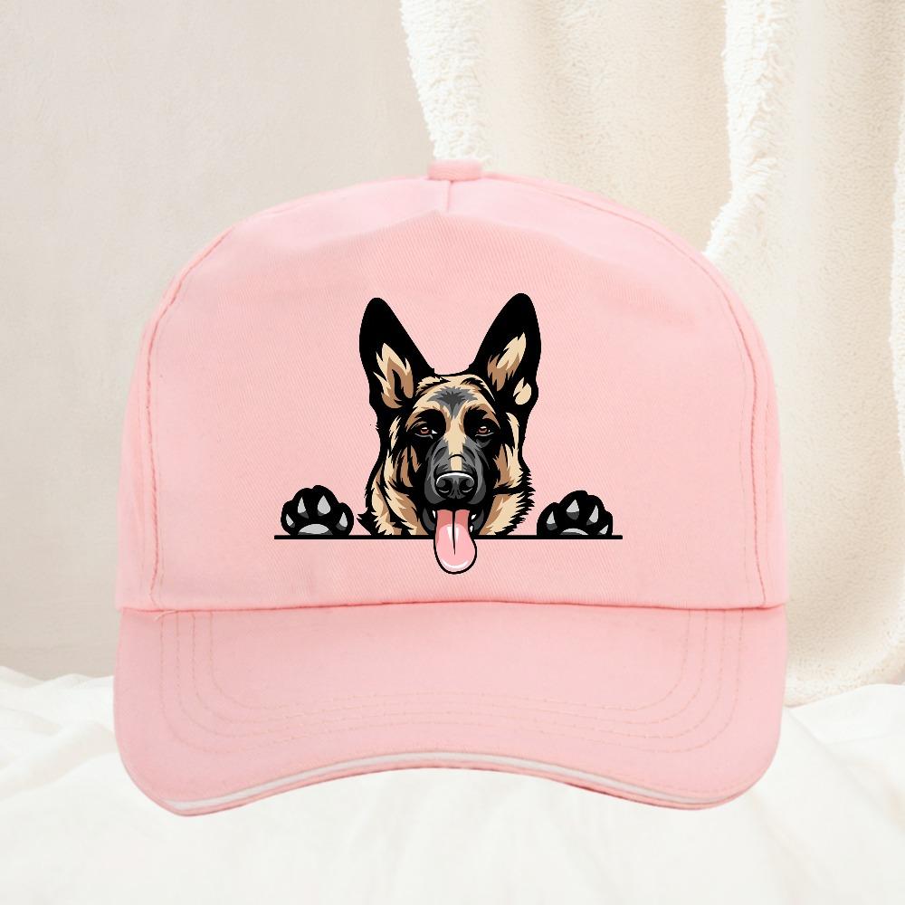 Smiling GerUnisex Shepherd Cartoon Baseball Cap Spring And Summer Snapback Hat Casual Outdoor Streetwear Sports Hat