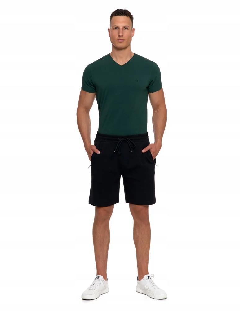 Men's Shorts with Zipper Pockets and Elastic Waist Summer MORAJ XL BLACK