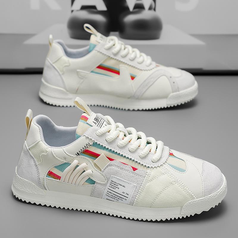 Fashion Large Size Men's White Sneakers Autumn Comfortable Non Slip Running Shoes Luxury Soft Sole Fashion Lace Up Outdoor Casual Shoes