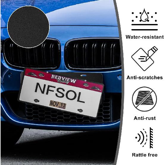 Demao License Plate Pad Anti Rrattle 2 Pack, License Plate Foam Padding Shockproof, Universal Fit For Car &SUV Noise Reduction & Vibration