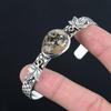 925 Sterlingsilber Birne Natürlicher Turritella Achat Ehefrau Boho Blatt Elegant Armreif