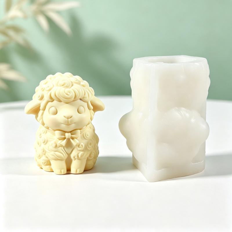 Molde de Silicona para Velas de Oveja Linda Molde de Silicona de Cordero Cabras Molde de Cera de Animal de Granja Molde de Jabón Decoración de Mesa Regalo