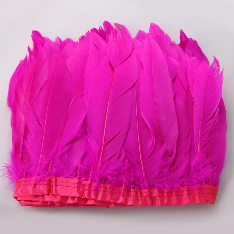 2-10 Yards Chicken Feathers Fringe Trim Trimmings 10-15Cm Carnival Accessories Wedding Centerpiece For Decor Sewing Diy Plumas