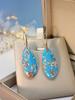Bohemian Emperor Stone Droplet Pendant Earrings Natural Stone Jewelry Earrings for Women Vintage Luxury Boho Earring Jewelry