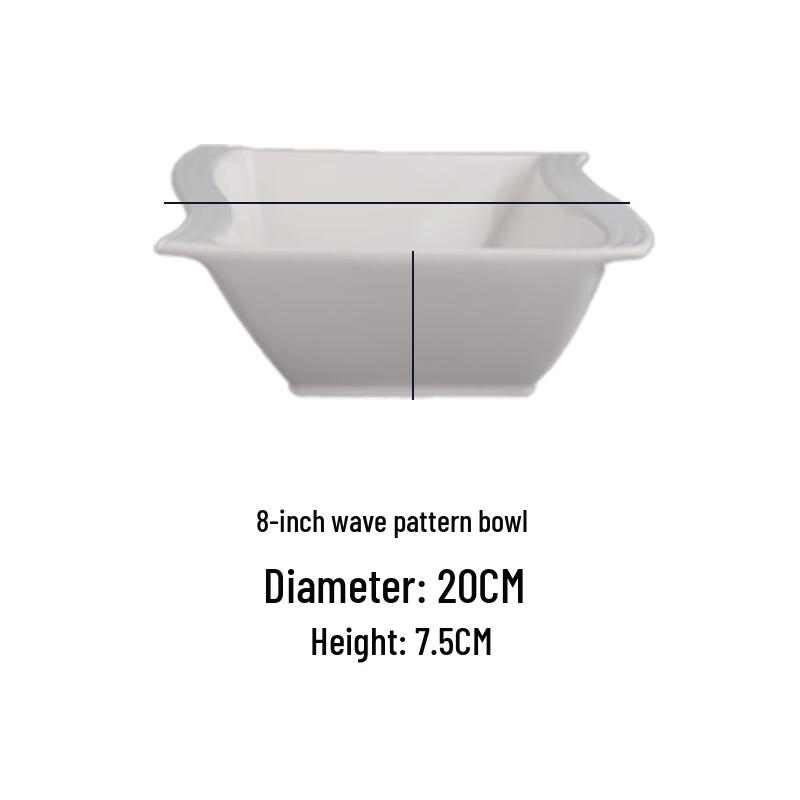 ZISIZ Pure White Wave Pattern Ceramic Tableware