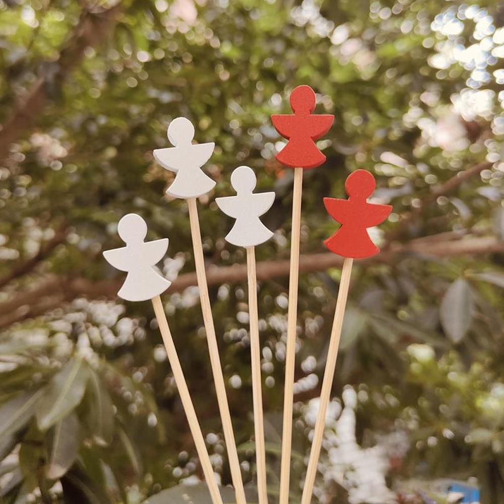 Weihnachten Obstgabel Einweg Bambusstäbchen Schneeflocke Weihnachtsbaum Elch Weihnachtsmann Schneemann Stäbchen Weihnachtsornamente