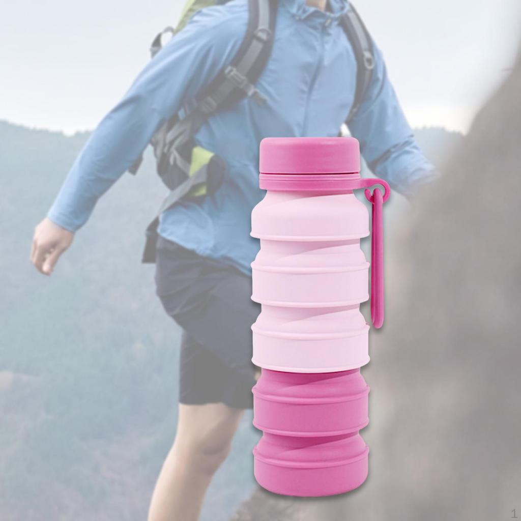 Foldable Water Bottle Drinking Cup Portable Leakproof Waterproof 510ml Sports for Outdoor,