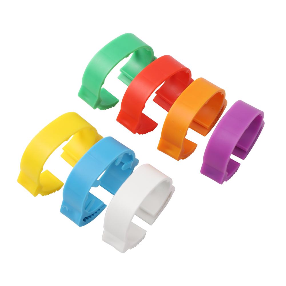Chicken feet ring adjustable size poultry legs without digital label buckle 7-color plastic duck and goose farm equipment 140pcs