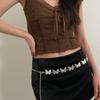 Butterfly Metal Waist Chain Women Y2K Retro Versatile Silver Color Waist Chain Dress Short Skirt Gothic Chain Fashion Accessory