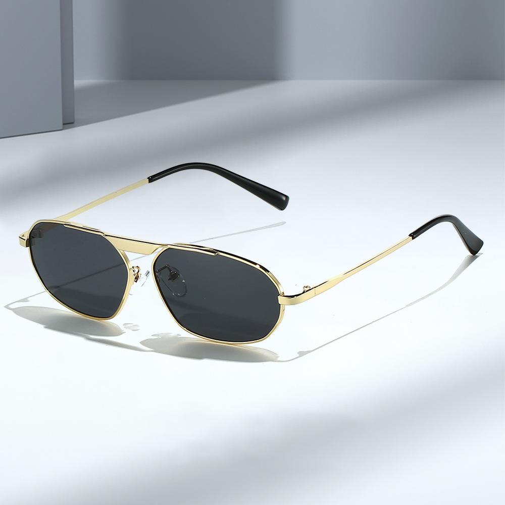 

Polygon Sun Glasses Retro Single Beam Sunglasses Punk Sunglasses Uv400 Metal Sunglasses For Travel Daily Party