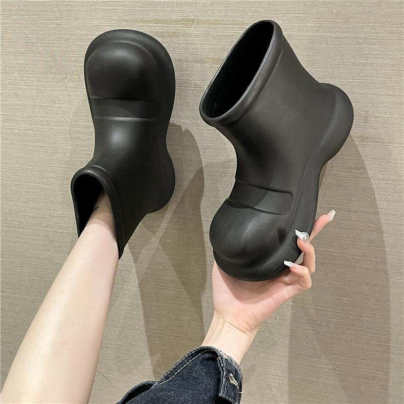 

Rain shoes women s winter velvet removable fashion trend outer wear EVA waterproof shoes short non-slip snow boots rain boots 39-40