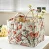Floral Fabric Storage Bins with Handles, Multi-compartment Organizer for Clothes & Accessories, Bedroom Bathroom Use