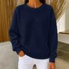 Women S Round Neck Loose Fit Casual Solid Color Long Sleeve T Shirt
