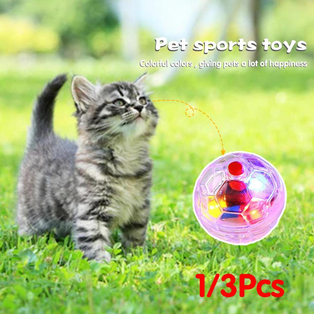 1/3Pcs Interactive Cat Ball Toy Flash Paranormal Equipment Ghost Toy Up Motion Balls Toy Light Pet Ball Flash Hunting Motion