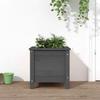 Plant Pot Gray 40x40x39 Cm Solid Pine Wood