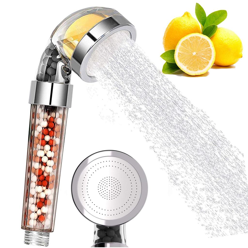 High pressure shower vitamin C filter shower water saving handheld head shower chlorine fluoride filter helps with dry skin and hair head, head, &