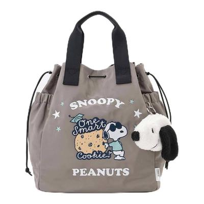 Bolsa de Hombro Tipo Tote con Cordón de Dos Vías Diseño Snoopy de Isaac (Galleta) 2005703 Caqui (86)