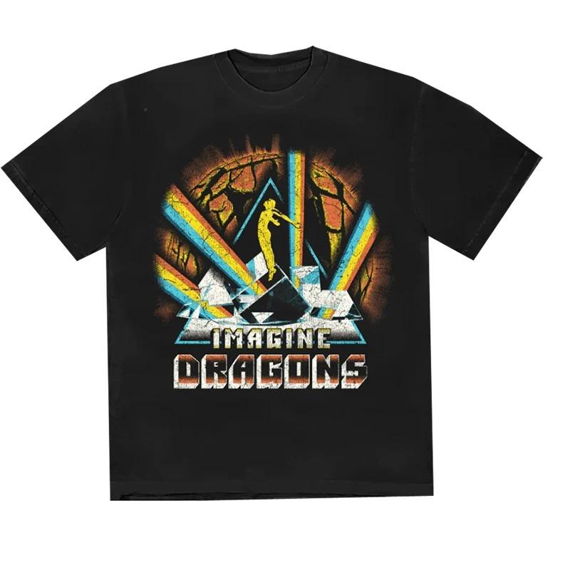 

2025 Classic Imagine Dragons Band T Shirt Rock Music Men Women Casual T-Shirt Short Men Women Clothing Streetwear high quality 4XL