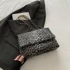 Stylish Black And Brown Small Square Handbag For Women With Chic Leopard Print Design