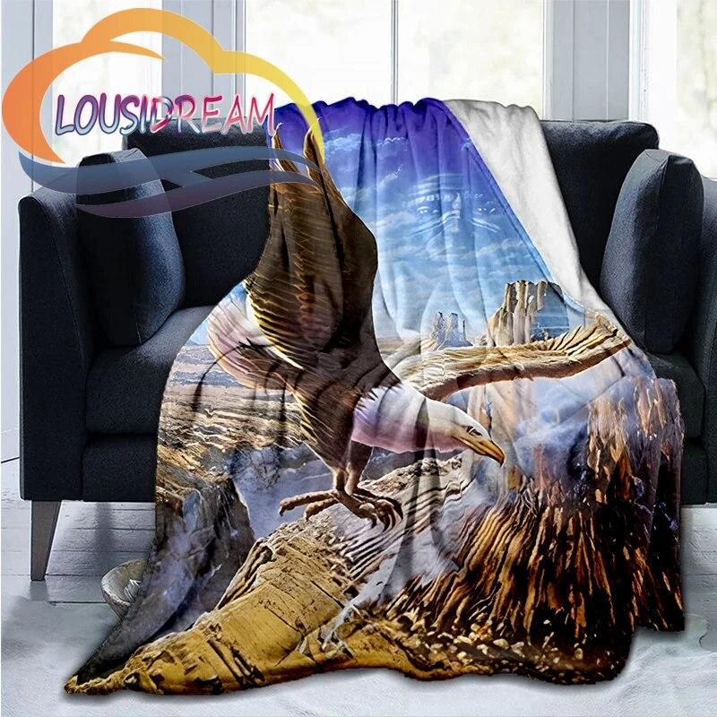 

Hawk eagle Series Wool Blanket Domineering Eagle Cashmere Fashion Flannel Blanke Портативна тепла кемпінгова ковдра 75x90cm