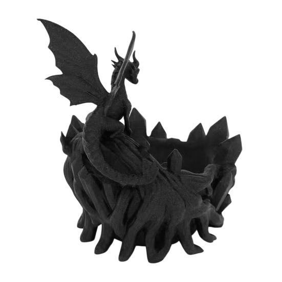 Dragon-shaped Miscellaneous Bowl Fantasy Crystal Cave Dragon Decor Storage Dish for Keys Coins