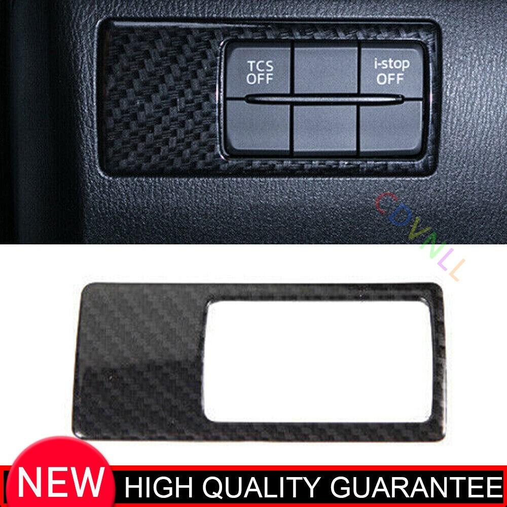 For Mazda 3 Axela 2014-2019 Carbon Fiber Headlight Control Button Cover Trim 1*