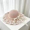 Straw Hat Women's Summer Lace Bow Outdoor Sun Protection Sun Hat Seaside Vacation Beach Hat Large Brim Versatile Basin
