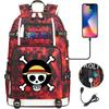 Anime Skull Print Large Capacity Backpack for Teens Students Casual Travel Daypack Lightweight Waterproof
