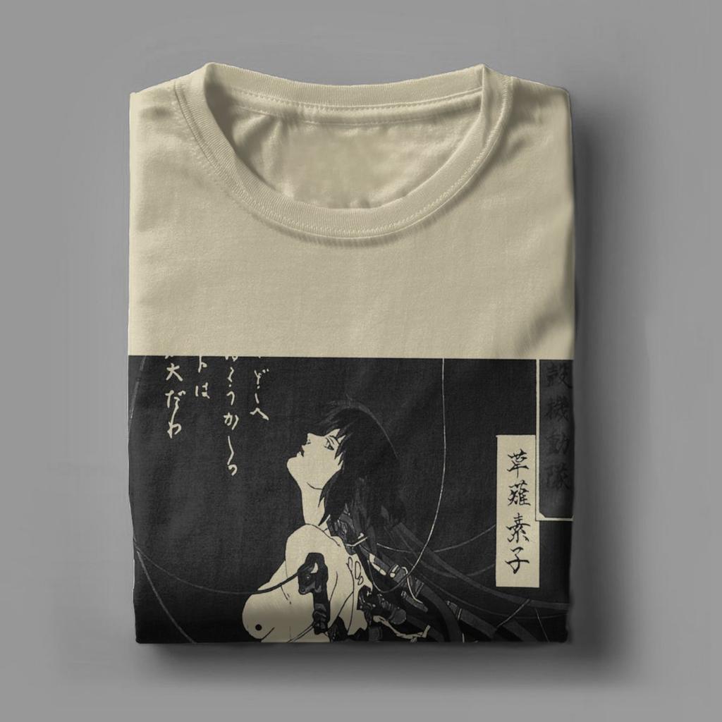 Motoko Kusanagi The Major Ghost In The Shell T Shirts Men 100% Cotton Vintage T-Shirt Anime Tees Short Sleeve Clothing New