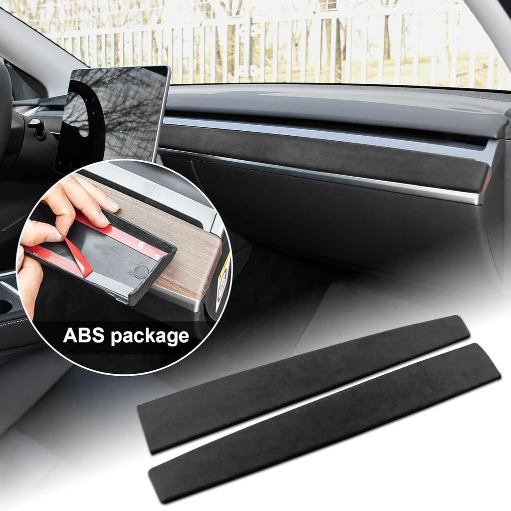 Car Instrument Panel Trim Cover alcantarn Style for Tesla Model 3 Y 2017-2024 Dashboard Trim Strip for Car Interior Accessories Decoration