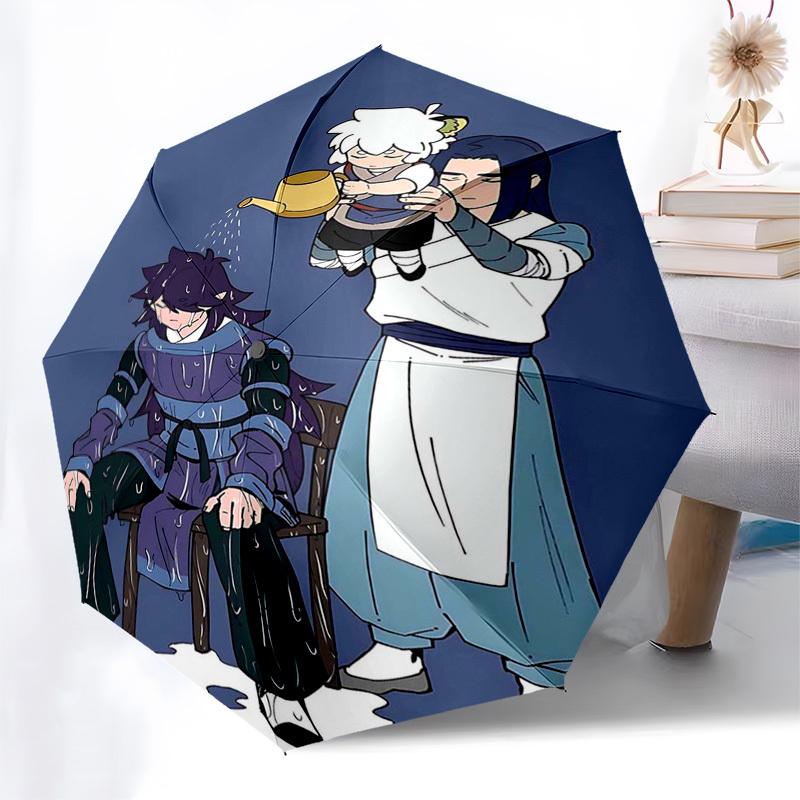 1pc Outdoor Umbrella with Anime Characters, Automatic Opening/Closing, Portable 3-Fold Design, 8-Bone Iron Frame - Perfect Gift for Fans, Travele