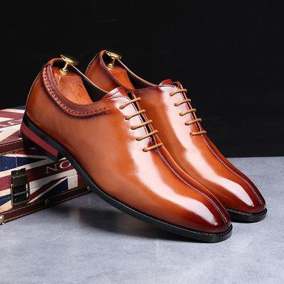 Fashion High Quality Retro Men Formal Leather Dress Shoes Pointed Toe Business Oxford Shoes Plus Size 38-48 Men Wedding Shoes