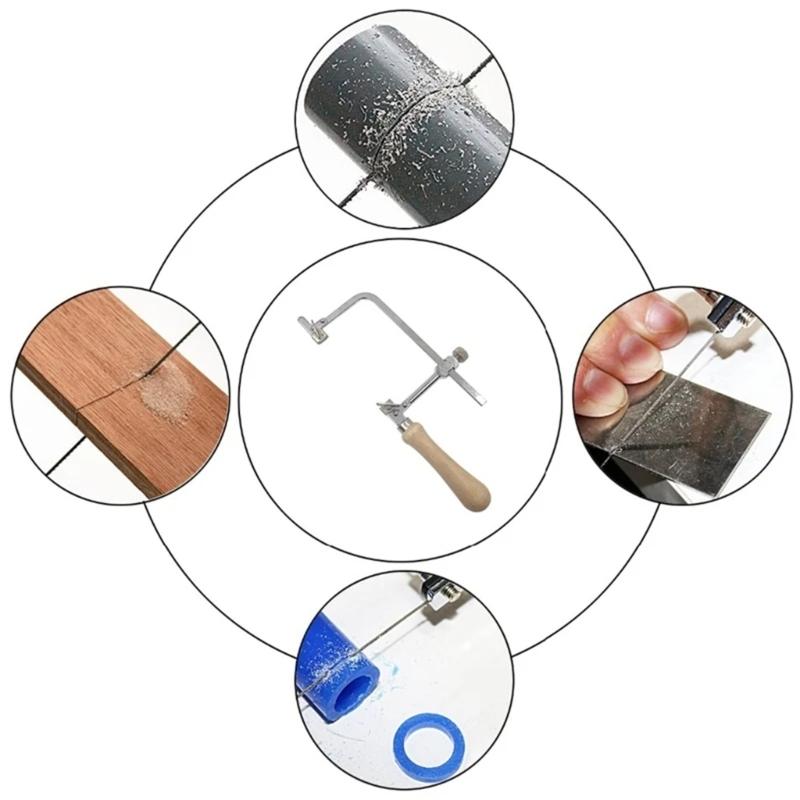 Wood Handle Jewelry Saw U Shaped Saw Frame V Slot Bench Pin Jewelry Tools Perfect Gift for Professional Metalworkers