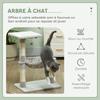 Cat Tree 3 Scratchers Natural Sisal Scratching Post Platform Hammock And Suspended Ball 50 X 26 X 70 Cm Short Plush Gray