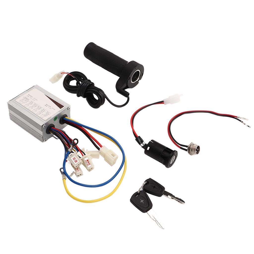 24V 350W Two Speed Controller Electric Door Lock Throttle Handle Charging Port Aviation Head Kit Electric Bike